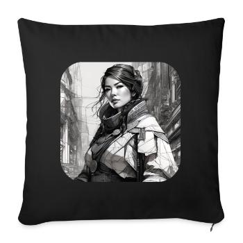 Cooles Fantasy Girl - Sofakissenbezug 45 x 45 cm - Schwarz - Vorne