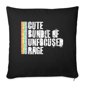 Funny Cute Bundle Of Unfocused Rage Rainbow Goth - Sofa pillowcase 17,3'' x 17,3'' (45 x 45 cm) - black - Front