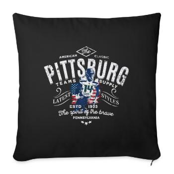 Pittsburgh Teams Supply football - Sofa pillowcase 17,3'' x 17,3'' (45 x 45 cm) - black - Front