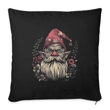 Funny Garden Gnome - Sofa pillowcase 17,3'' x 17,3'' (45 x 45 cm) - black - Front