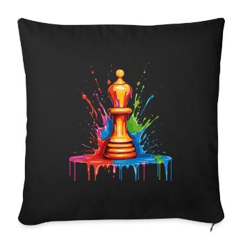 Bishop, Chess, Horse - Sofa pillowcase 17,3'' x 17,3'' (45 x 45 cm) - black - Front