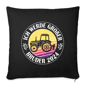 Ich Werde Großer Bruder 2024 - Sofakissenbezug 45 x 45 cm - Schwarz - Vorne