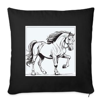 Horse, Horses, Pony, Stallion, Ross, Horse - Sofa pillowcase 17,3'' x 17,3'' (45 x 45 cm) - black - Front