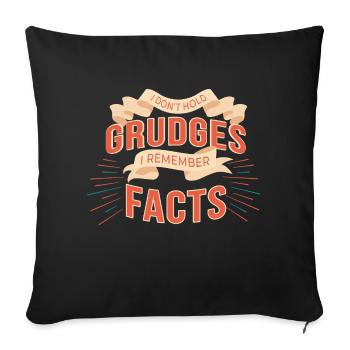 Je n’ai pas de rancune, je me souviens des faits - Housse de coussin décorative 45 x 45 cm - noir - Devant
