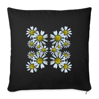 Marguerites Motif Floral Marguerites Fleur Floral - Housse de coussin décorative 45 x 45 cm - noir - Devant
