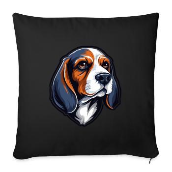 Chien Beagle - Housse de coussin décorative 45 x 45 cm - noir - Devant