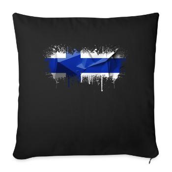 Finlande Suomi helsinki scandinavie viking fine FIN - Housse de coussin décorative 45 x 45 cm - noir - Devant