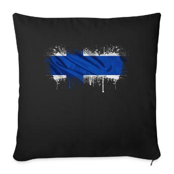 Finlande Suomi helsinki scandinavie viking fine FIN - Housse de coussin décorative 45 x 45 cm - noir - Devant