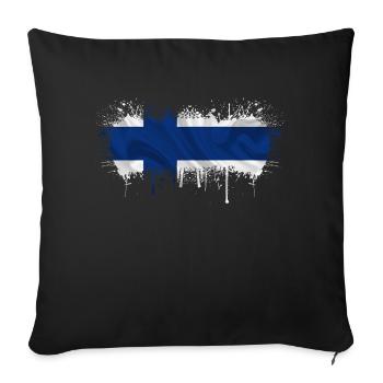 Finlande Suomi helsinki scandinavie viking fine FIN - Housse de coussin décorative 45 x 45 cm - noir - Devant