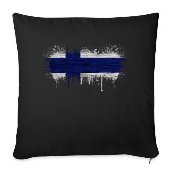 Finlande Suomi helsinki scandinavie viking fine FIN - Housse de coussin décorative 45 x 45 cm - noir - Devant