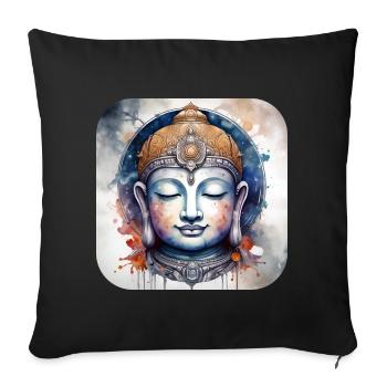 Mystical Spiritual Buddha - Sofa pillowcase 17,3'' x 17,3'' (45 x 45 cm) - black - Front