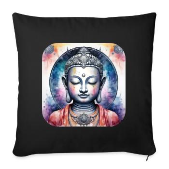 Mystical Spiritual Buddha - Sofa pillowcase 17,3'' x 17,3'' (45 x 45 cm) - black - Front