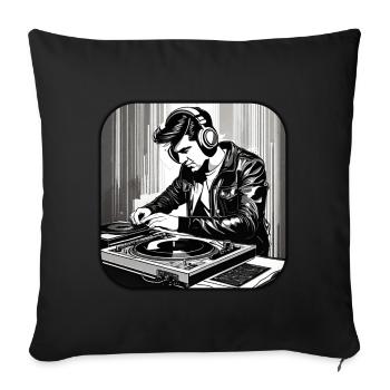 Cooler Musik DJ - Sofakissenbezug 45 x 45 cm - Schwarz - Vorne