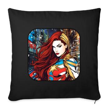 Cool Fantasy Superheroine - Sofa pillowcase 17,3'' x 17,3'' (45 x 45 cm) - black - Front