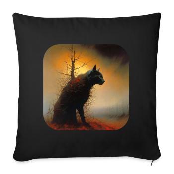 Schwarze Horror Katze - Sofakissenbezug 45 x 45 cm - Schwarz - Vorne