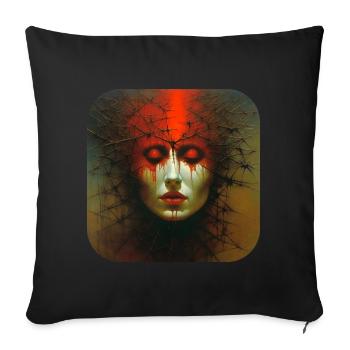 Gloomy Horror Women Face - Sofa pillowcase 17,3'' x 17,3'' (45 x 45 cm) - black - Front