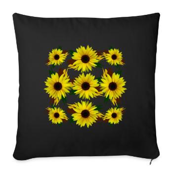 Sunflower Flower Blooming Sunflower Floral - Sofa pillowcase 17,3'' x 17,3'' (45 x 45 cm) - black - Front