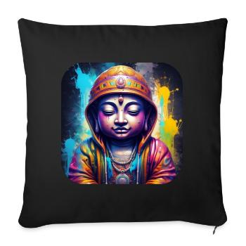 Mystical Spiritual Buddha - Sofa pillowcase 17,3'' x 17,3'' (45 x 45 cm) - black - Front