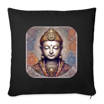 Mystical Spiritual Buddha - Sofa pillowcase 17,3'' x 17,3'' (45 x 45 cm) - black - Front