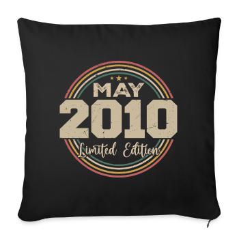 May 2010 Vintage Born In May 2010 Anniversary - Sofa pillowcase 17,3'' x 17,3'' (45 x 45 cm) - black - Front
