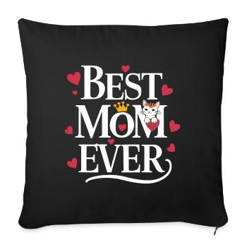 Best Mom Ever Mother's Day Cats - Sofa pillowcase 17,3'' x 17,3'' (45 x 45 cm) - black - Front