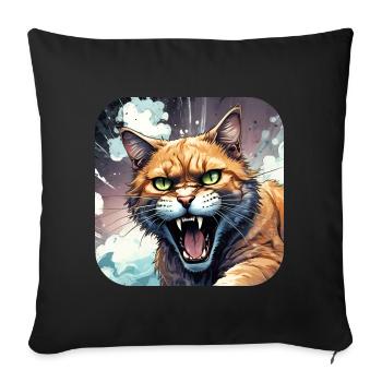 Wild Cat - Sofa pillowcase 17,3'' x 17,3'' (45 x 45 cm) - black - Front