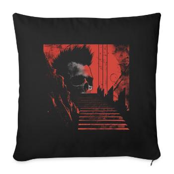 T-shirt Punk Rock Skull Explosion - Housse de coussin décorative 45 x 45 cm - noir - Devant