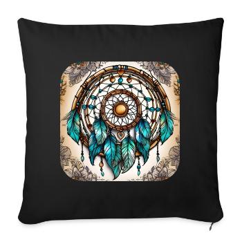 Spiritueller Traumfänger - Sofakissenbezug 45 x 45 cm - Schwarz - Vorne