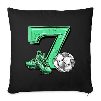 Football 7 years old - Sofa pillowcase 17,3'' x 17,3'' (45 x 45 cm) - black - Front