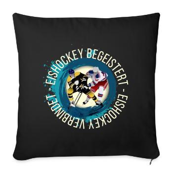 Eishockey Begeistert Eishockey Verbindet - Sofakissenbezug 45 x 45 cm - Schwarz - Vorne