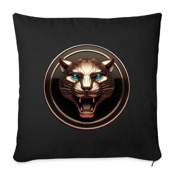 Futuristic Tech Panther Gold - Sofa pillowcase 17,3'' x 17,3'' (45 x 45 cm) - black - Front