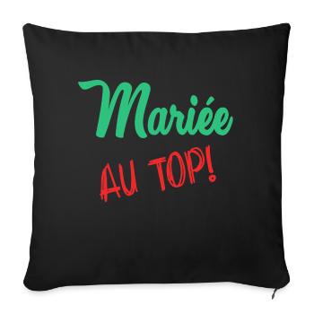 EVJF. MARIEE. TEAM. TEAM MARIEE. FUTURE MARIEE - Housse de coussin décorative 45 x 45 cm - noir - Devant