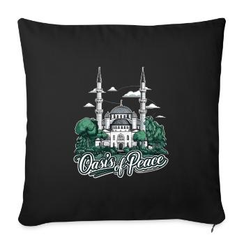 Majestic Mosque & Islamic Culture - Sofa pillowcase 17,3'' x 17,3'' (45 x 45 cm) - black - Front
