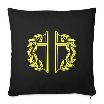 Crosses Cross Laurel Wreath - Sofa pillowcase 17,3'' x 17,3'' (45 x 45 cm) - black - Front