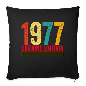 1977 rétro vintage anniversaire version italia - Housse de coussin décorative 45 x 45 cm - noir - Devant