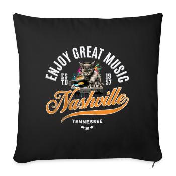 Enjoy great music Nashville Tennessee - Housse de coussin décorative 45 x 45 cm - noir - Devant