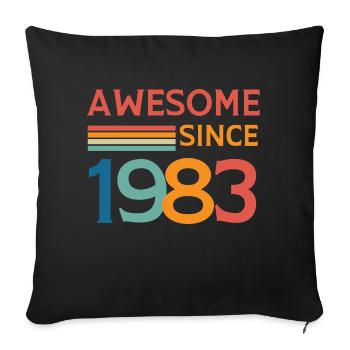 Awesome since 1983 - Housse de coussin décorative 45 x 45 cm - noir - Devant