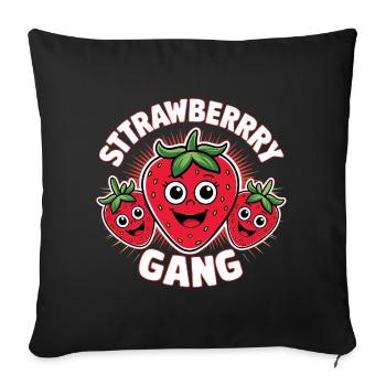 Strawberry Gang - Team Strawberry Picker - Sofa pillowcase 17,3'' x 17,3'' (45 x 45 cm) - black - Front