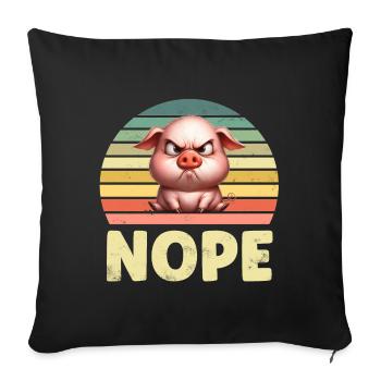 Pig - Sofa pillowcase 17,3'' x 17,3'' (45 x 45 cm) - black - Front