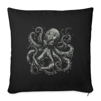 Kraken sinistre - Housse de coussin décorative 45 x 45 cm - noir - Devant