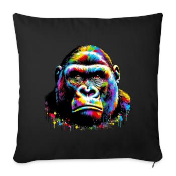 Gorille - Housse de coussin décorative 45 x 45 cm - noir - Devant