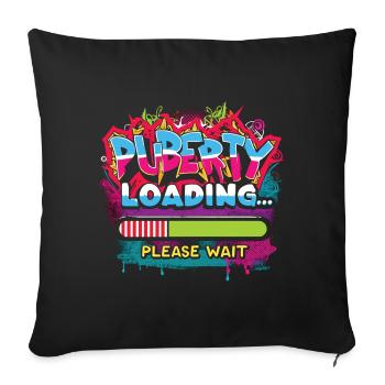 Alerte puberté graffiti urbain - Housse de coussin décorative 45 x 45 cm - noir - Devant