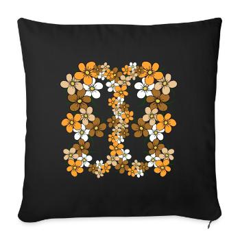 Floral Vine Floral Design Floral Blooming Flower - Sofa pillowcase 17,3'' x 17,3'' (45 x 45 cm) - black - Front