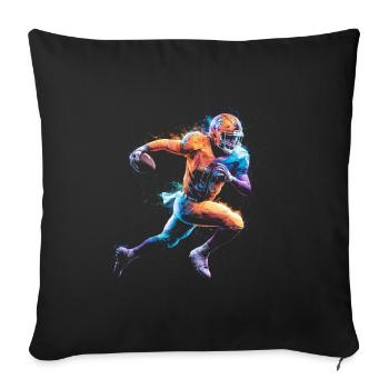 American Football Tshirt Men's Kids Football - Sofa pillowcase 17,3'' x 17,3'' (45 x 45 cm) - black - Front
