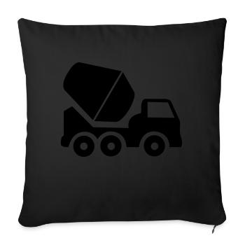 Véhicule excavatrice de travaux de construction - Housse de coussin décorative 45 x 45 cm - noir - Devant
