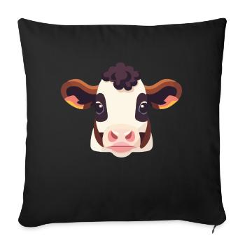 Cow Head Dairy Cow - Sofa pillowcase 17,3'' x 17,3'' (45 x 45 cm) - black - Front