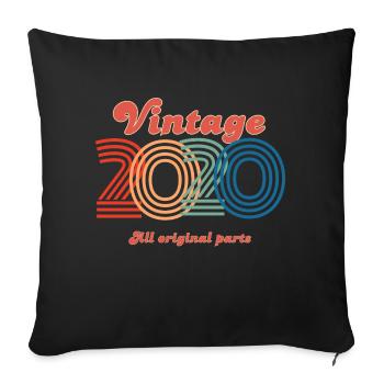 Vintage 2020 edition - Sofa pillowcase 17,3'' x 17,3'' (45 x 45 cm) - black - Front
