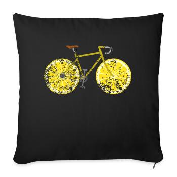 Road Bike Bicycle Fruit Fruit Vintage Retro Grunge - Sofa pillowcase 17,3'' x 17,3'' (45 x 45 cm) - black - Front