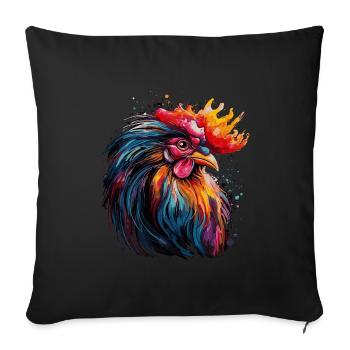 A proud rooster - Sofa pillowcase 17,3'' x 17,3'' (45 x 45 cm) - black - Front