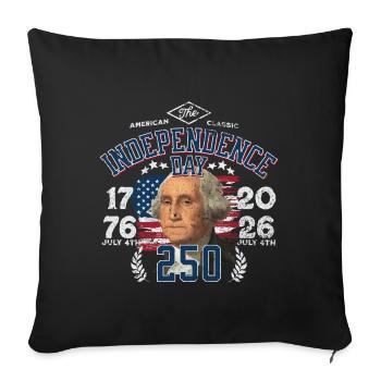 250th Independance day 1776 2026 coul - Housse de coussin décorative 45 x 45 cm - noir - Devant